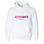 Hoodie Sweater in White. Choice of WAGS of SCI, Parawife or Quadwife Print. Sizes S-XL (Mens sizes)