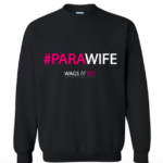 Crewneck Sweater in Black. Choice of WAGS of SCI, Parawife or Quadwife Print. Sizes S-XL (Mens sizes)